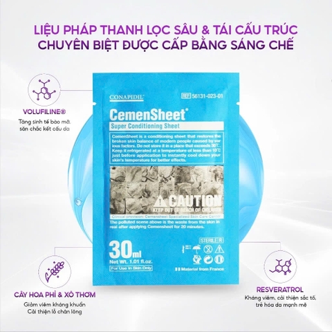 CONAPIDIL CEMENSHEET: Mặt Nạ Thải Độc & Phục Hồi - Cho Làn Da Khỏe Mạnh & Tươi Sáng