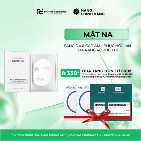 SKINMTX MILKY WHITENESS MASK: Mặt Nạ Sáng Da & Cấp Ẩm - Phục Hồi Làn Da Rạng Rỡ Tức Thì