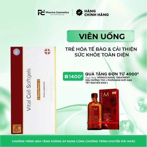 VITAL CELL SOFTGELS MARINE PREMIUM: Viên Uống Trẻ Hóa Tế Bào & Cải Thiện Sức Khỏe Toàn Diện