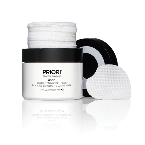 PRIORI Q+SOD ENLIGHTENING PEEL PADS: Miếng Tẩy Da Chết Làm Sáng & Tái Tạo Chuyên Sâu - Giảm Thâm, Thu Nhỏ Lỗ Chân Lông