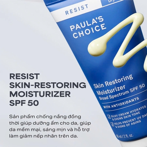 Paula's Choice Resist Skin-Restoring Moisturizer SPF 50: Kem Dưỡng Chống Nắng