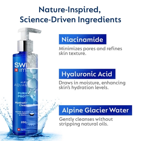 Swiss Image Hydrating Gel Cleanser – Gel Rửa Mặt Sạch Sâu, Cấp Ẩm Tức Thì Từ Nước Băng Tan Thụy Sĩ