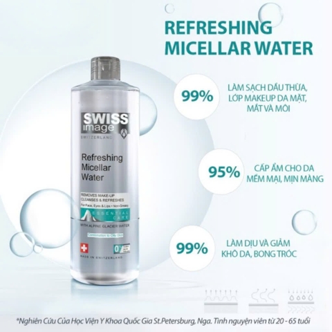 Swiss Image Refreshing Micellar Water – Nước Tẩy Trang Sạch Sâu & Cấp Ẩm Cho Da Dầu Mụn