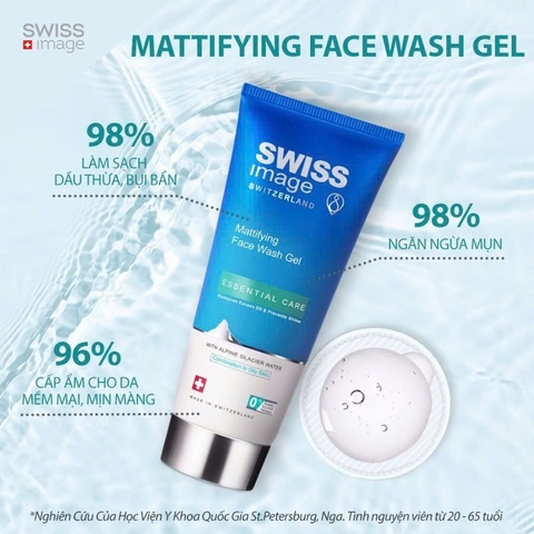 Swiss Image Mattifying Face Wash Gel – Gel Rửa Mặt Thụy Sĩ Cho Da Dầu Mụn & Nhạy Cảm