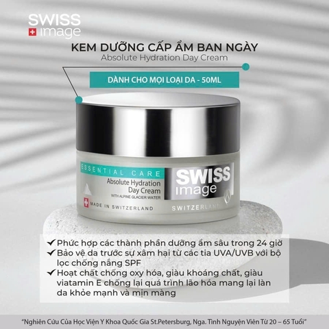 Swiss Image Absolute Hydration Day Cream – Kem Dưỡng Ẩm 24H & Chống Nắng Tươi Trẻ Làn Da