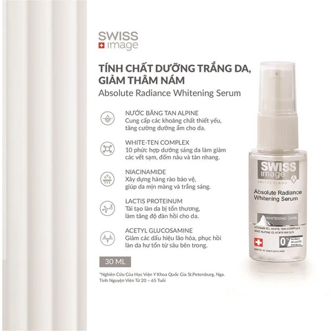 Swiss Image Absolute Radiance Whitening Serum – Tinh Chất Dưỡng Trắng & Mờ Thâm Nám Từ Thụy Sĩ