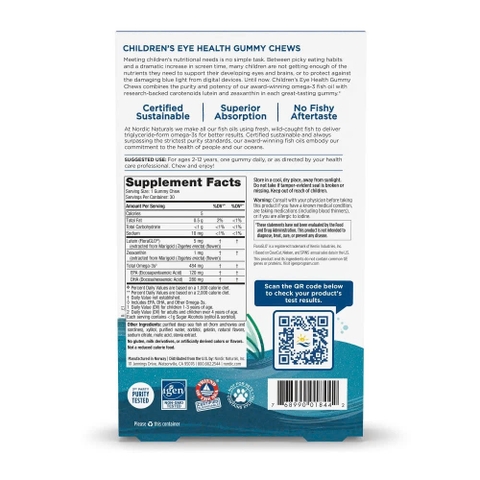 Nordic Children's Eye Health Gummies – Bảo Vệ Đôi Mắt Trẻ Thơ Khỏi Ánh Sáng Xanh