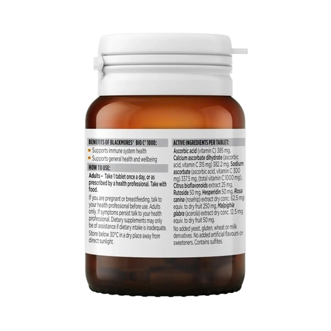 Blackmores Bio C® 1000 – Viên Uống Vitamin C Nồng Độ Cao Tăng Cường Đề Kháng