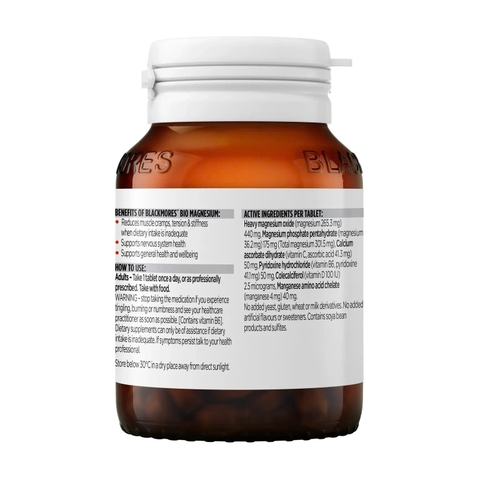 Blackmores Bio Magnesium – Giải Pháp Liều Cao Hỗ Trợ Cơ Bắp, Tim Mạch Và Xương Khớp