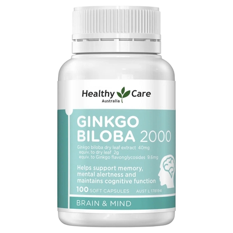 Healthy Care Ginkgo Biloba 2000mg – Giải Pháp Tăng Cường Trí Nhớ & Tuần Hoàn Máu Não