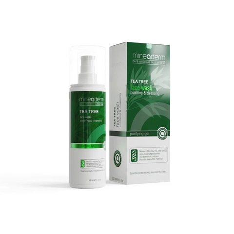 Mineaderm TeaTree Face Wash 200ml – Gel Rửa Mặt Tràm Trà Dịu Nhẹ, Kiểm Soát Nhờn Và Ngăn Ngừa Mụn