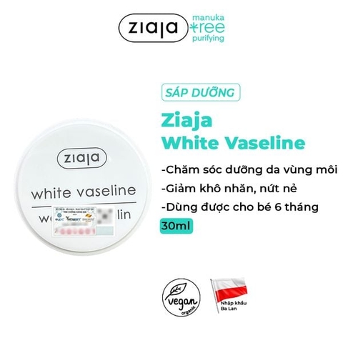 ZIAJA WHITE VASELINE: Sáp Dưỡng Ẩm Đa Năng - Phục Hồi, Giảm Nứt Nẻ Cho Cả Gia Đình