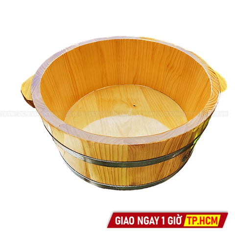 Chậu Ngâm Chân Gỗ (Loại Thấp, Đáy Trơn) Thông Tự Nhiên Cao Cấp