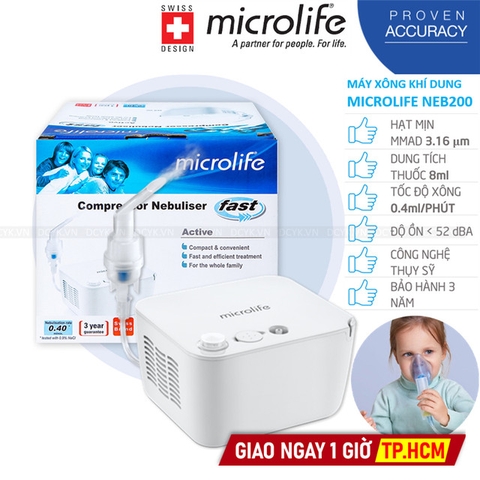 Máy Xông Khí Dung Mũi Họng MICROLIFE NEB200