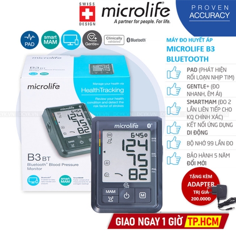 Máy Đo Huyết Áp Bắp Tay Microlife B3 Bluetooth (BT)
