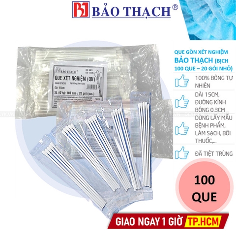 Que Gòn Xét Nghiệm Bảo Thạch (Bịch 100 Que)
