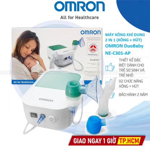 Máy Xông Khí Dung Và Hút Mũi Cho Trẻ Em Omron DuoBaby NE-C301-AP