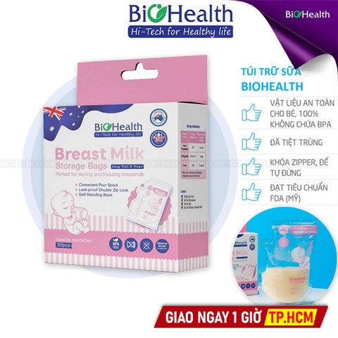 Túi Trữ Sữa Biohealth (240ml) (Hộp 30 Túi)