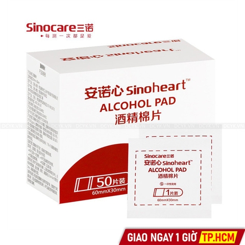 Gạc Tẩm Cồn SINOCARE (Hộp 50 Miếng)