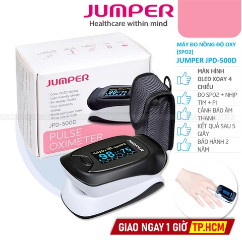 Máy Đo Nồng Độ Oxy SPO2 Và Nhịp Tim JUMPER JPD-500D OLED (Xoay 4 chiều)