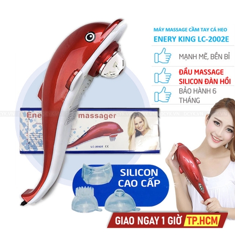 Máy Massage Cầm Tay Cá Heo Energy King LC-2002E (3 Đầu Silicon)