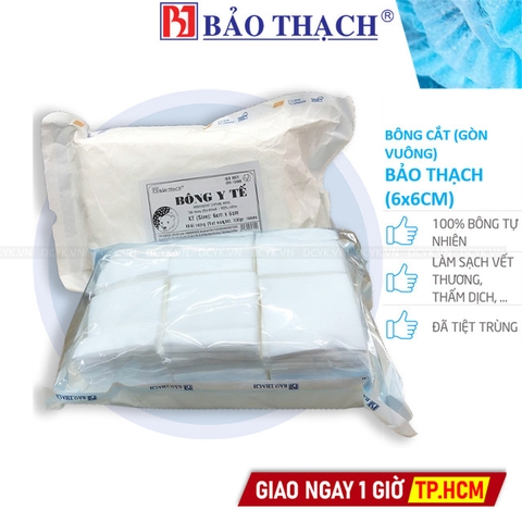 Bông Gòn Cắt, Gòn Vuông 6x6cm Bảo Thạch (Bịch nhỏ)