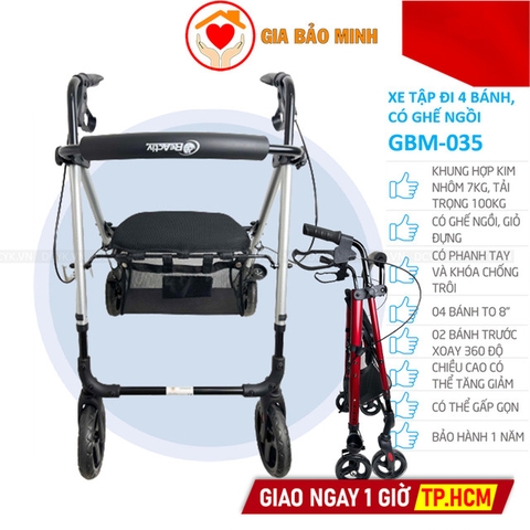 Xe Tập Đi 4 Bánh, Có Ghế, Thắng Tay, Giỏ Đựng GBM-035