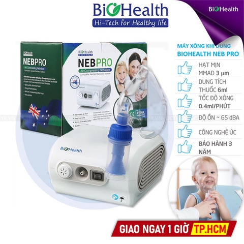 Máy Xông Khí Dung Mũi Họng Biohealth NEB PRO