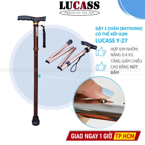 Gậy 1 Chân Thẳng (Batoong) Có Thể Xếp Gọn Lucass Y-27 (Y27)