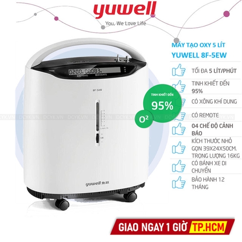 Máy Tạo Oxy Yuwell 8F-5AW (5 Lít, Có Xông, Có Remote)