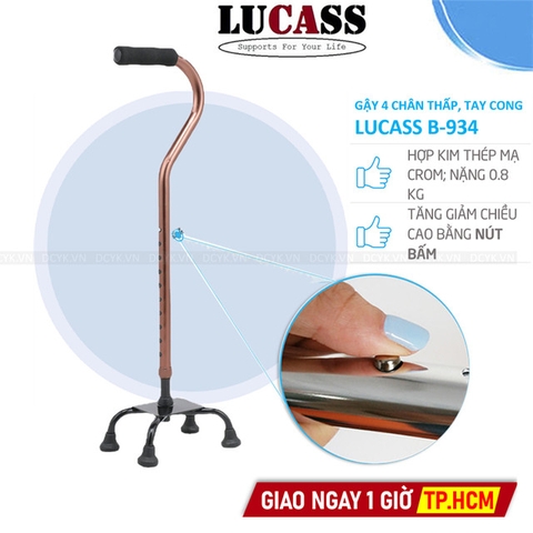 Gậy 4 Chân Thấp, Tay Cong Lucass B-934 (B934)