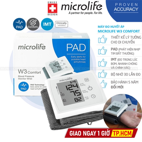 Máy Đo Huyết Áp Cổ Tay Microlife W3 Comfort