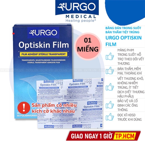 Băng Vô Trùng Trong Suốt Bán Thấm Có Keo Urgo OPTISKIN FILM