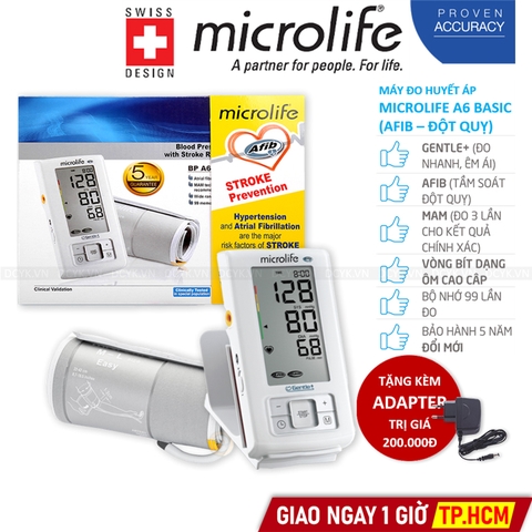 Máy Đo Huyết Áp Bắp Tay Microlife BP A6 Basic (Afib)