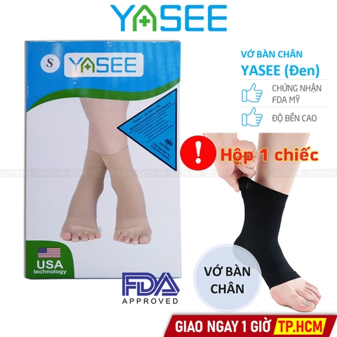 Vớ Y Khoa Bàn Chân, Gót Chân Yasee (Màu Đen, Hở Ngón) (Hộp 1 Chiếc)