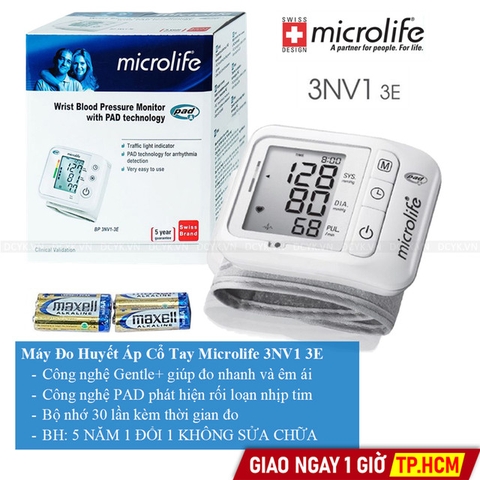 Máy Đo Huyết Áp Cổ Tay Microlife 3NV1-3E (3NV1 3E)