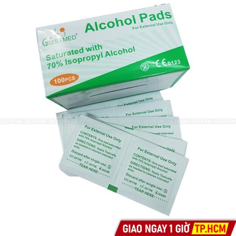 Gạc Tẩm Cồn GreetMed (Hộp 100 Miếng)