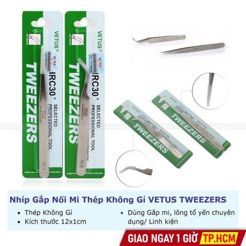 Nhíp Gắp Nối Mi Thép Không Gỉ VETUS TWEEZERS