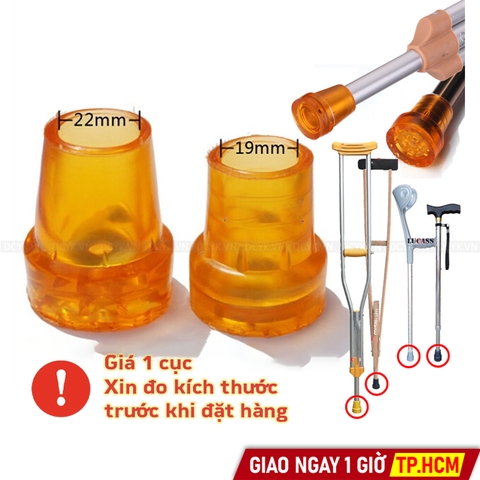 [PHỤ KIỆN] Cục Đế Cao Su Nạng, Gậy Lucass Màu Cam Trong