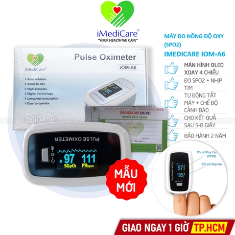 Máy Đo Nồng Độ Oxy SPO2 Và Nhịp Tim iMediCare iOM-A6