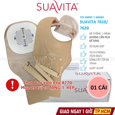 Túi Hậu Môn Nhân Tạo 1 Mảnh Suavita 7610 (Trong), 7620 (Đục)