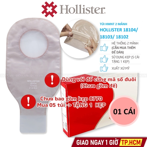 Túi Hậu Môn Nhân Tạo 2 Mảnh Hollister 18102 18103 18104 (Trong, Dùng Kẹp)