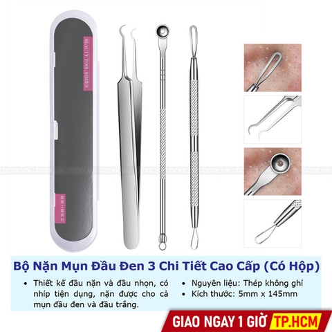 Bộ Nặn Mụn 3 Chi Tiết Cao Cấp (Có Hộp)