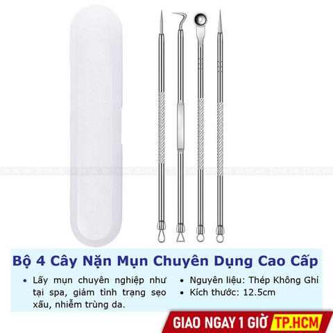 Bộ 4 Cây Nặn Mụn Chuyên Dụng Cao Cấp