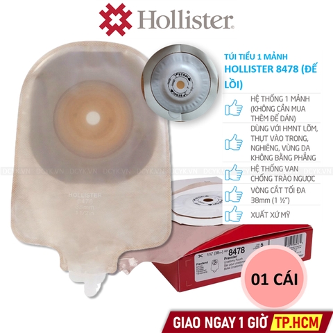Túi Nước Tiểu Hậu Môn Nhân Tạo 1 Mảnh Hollister 8478 (Đế Lồi)