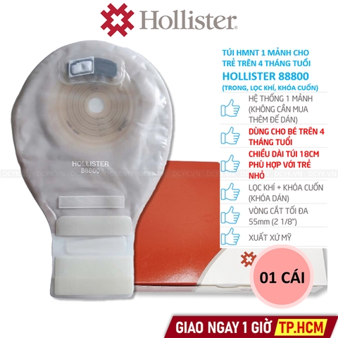 Túi Hậu Môn Nhân Tạo 1 Mảnh Cho Bé Trên 4 Tháng Tuổi Hollister 88800 (Lọc Khí, Khóa Cuốn)