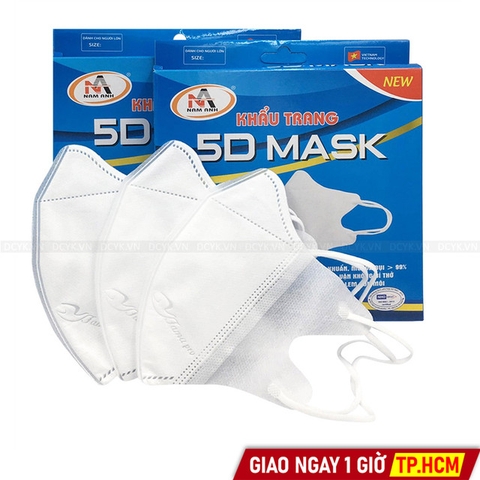 Khẩu Trang 5D Người Lớn Famapro (hàng công ty Nam Anh hộp 10 chiếc dày 3 lớp vải không dệt)