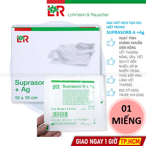 Gạc Kháng Khuẩn Hút Dịch Tạo Gel Tiệt Trùng Suprasorb A +Ag