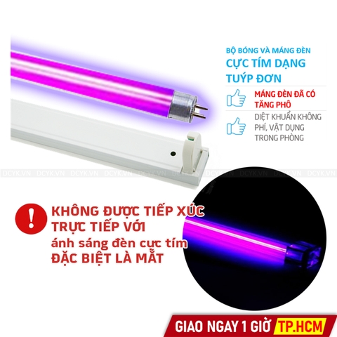 Bộ Máng Đèn Cực Tím UV Treo Tường (Kèm Bóng) Nhôm