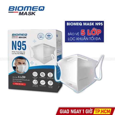 Khẩu Trang 3D N95 Biomeq MASK 5 Lớp (Hộp 30 Cái)